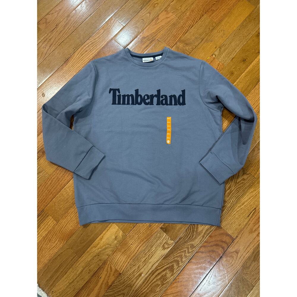 Timberland‎ Logo Sweatshirt - Silver Blue - Size: XL